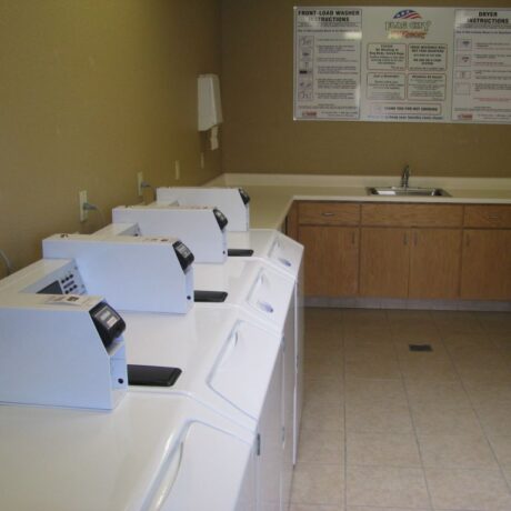 Laundry at Flag City RV Resort in Lodi, CA.