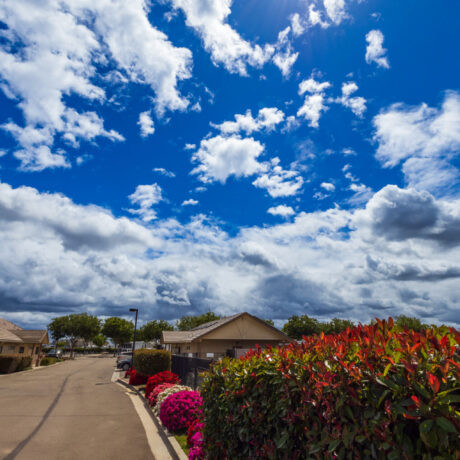 Entrance at Flag City RV Resort in Lodi, CA.